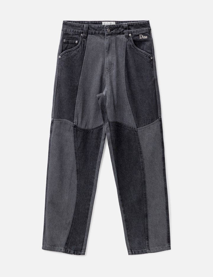 Dime Blocked Relaxed Denim Trousers In Black