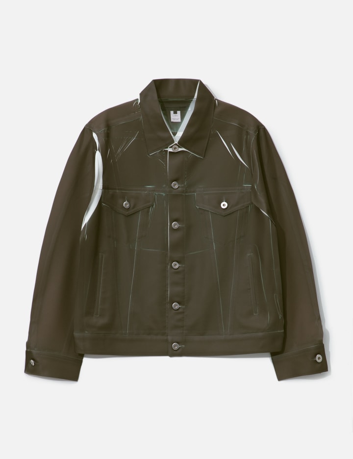 Ink Printed White Trucker Jacket Placeholder Image