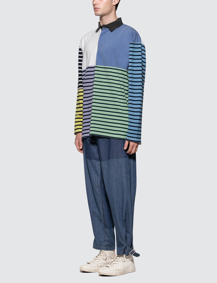 Patchwork Rugby Jersey L/S Polo Shirt Placeholder Image