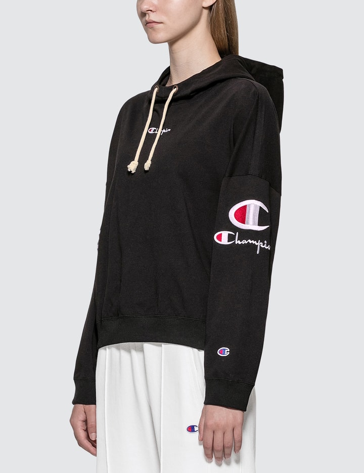 Champion Women's Reverse Weave C Logo Hoodie: Black