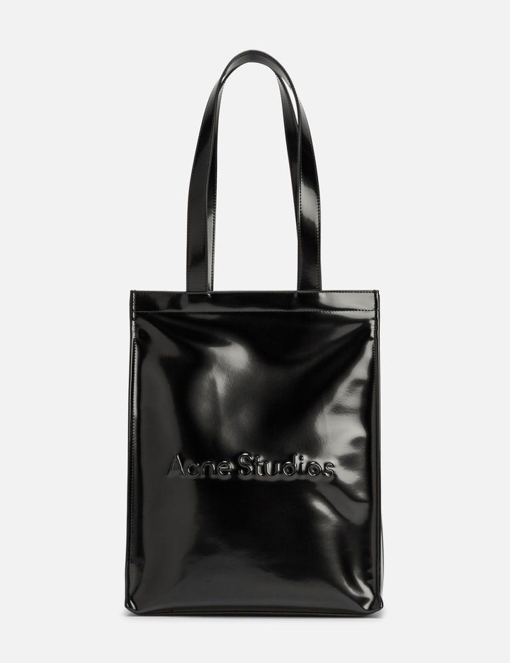 Shop Acne Studios Logo Shoulder Tote Bag In Black