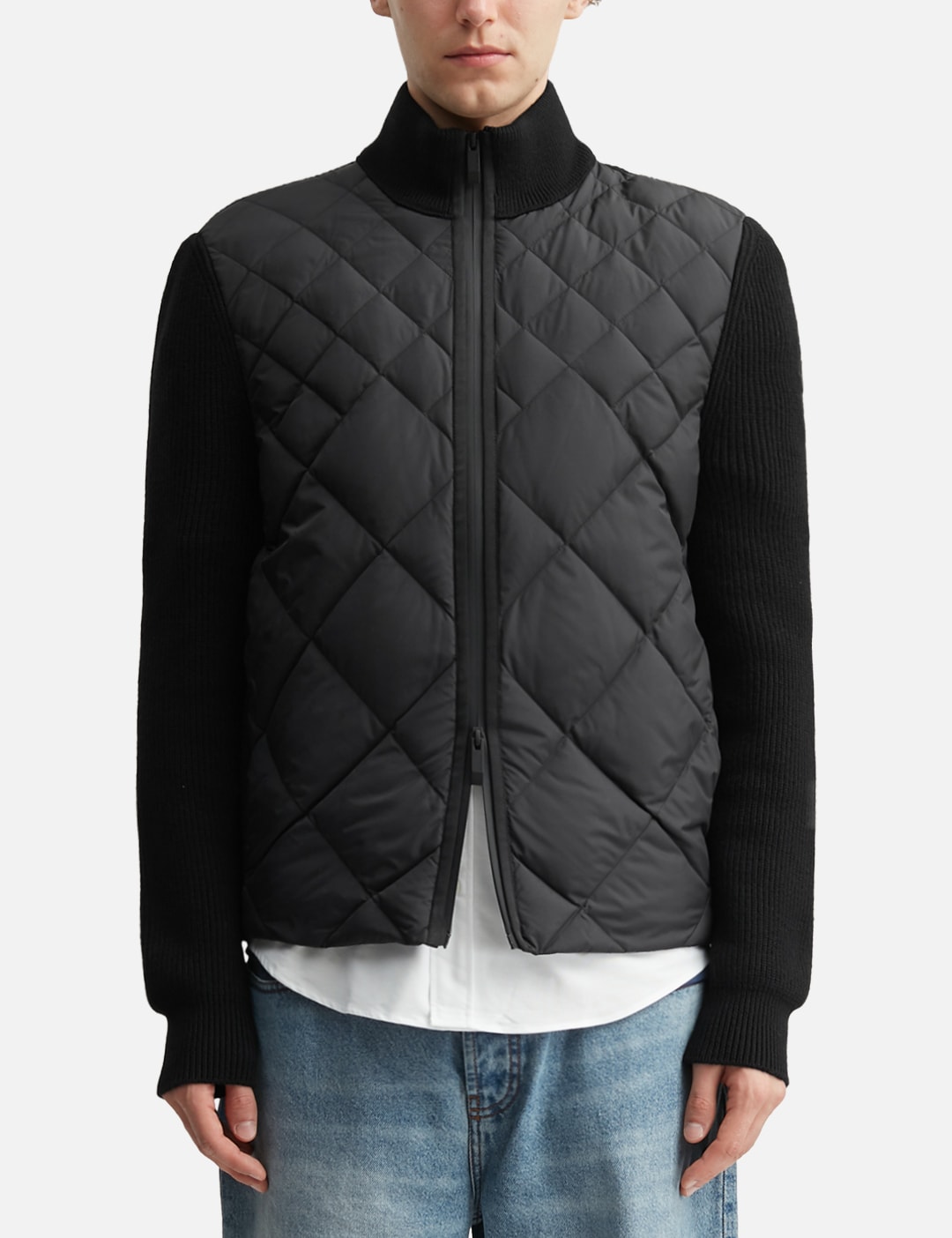 Diamond-Quilted Zip Cardigan view 18