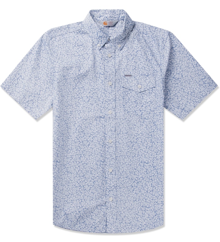 Metro Blue Flora Allover Print S/S Langley Shirt Placeholder Image