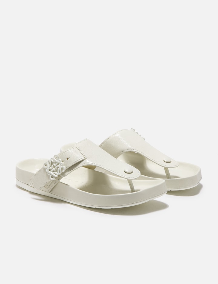 Shop Loewe Ease Toe Post Sandal In White