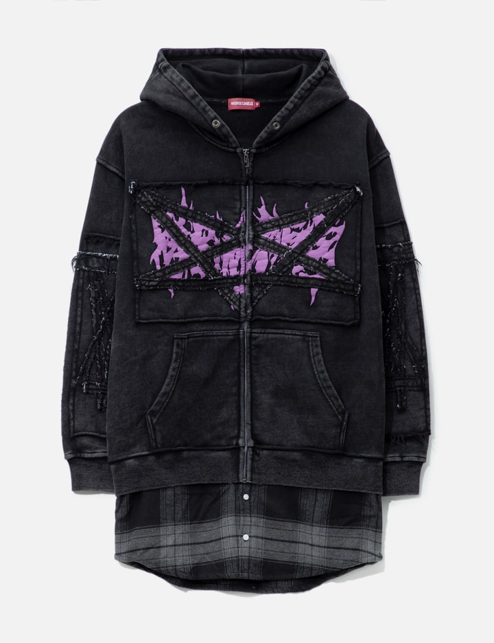 Pent Patch Flannel Zip Hoodie Placeholder Image