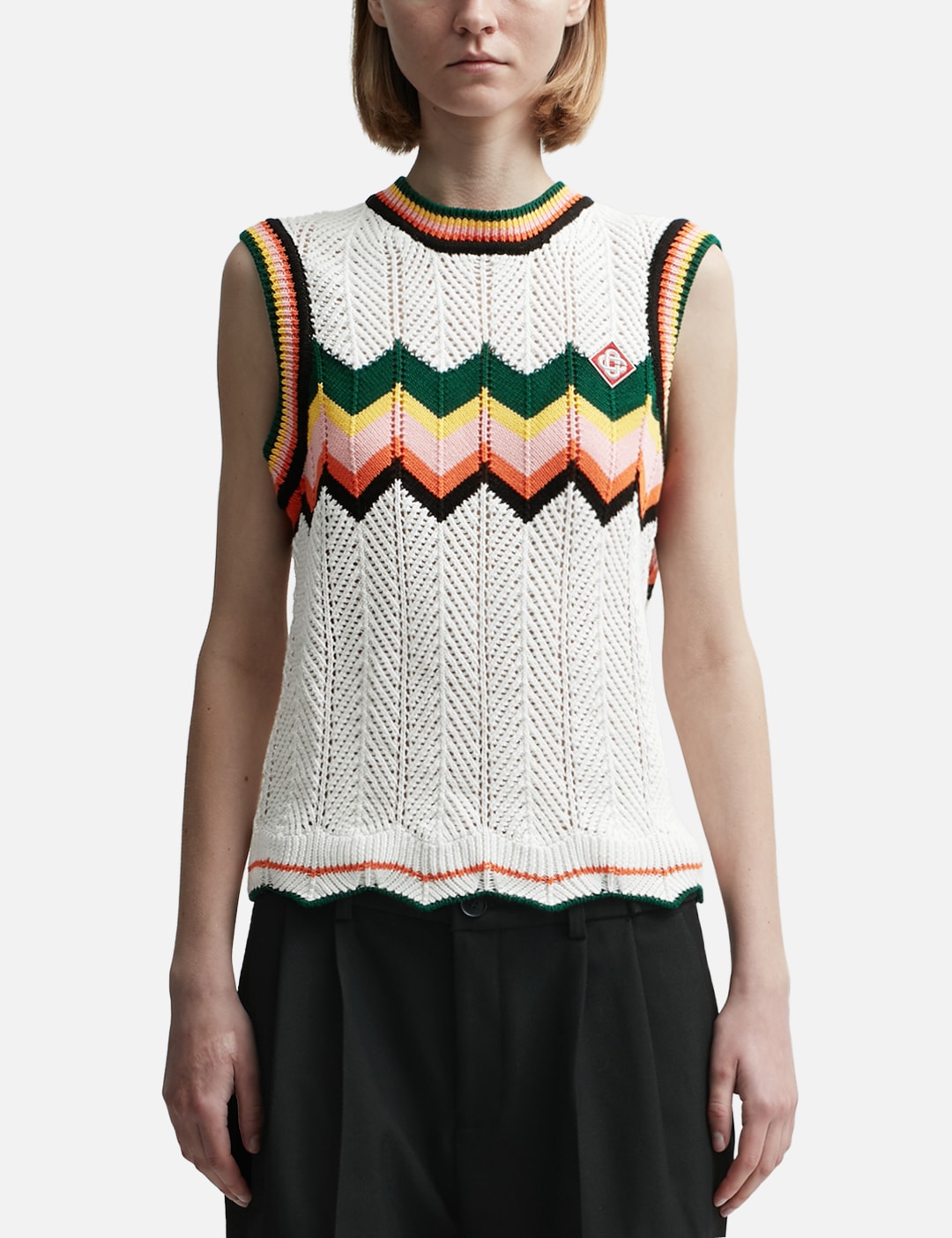 Casablanca - Chevron Lace Vest | HBX