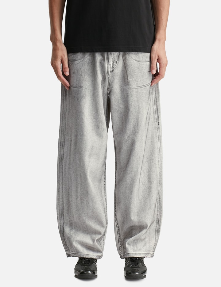 Dirty Washed Wide Denim Pants Placeholder Image