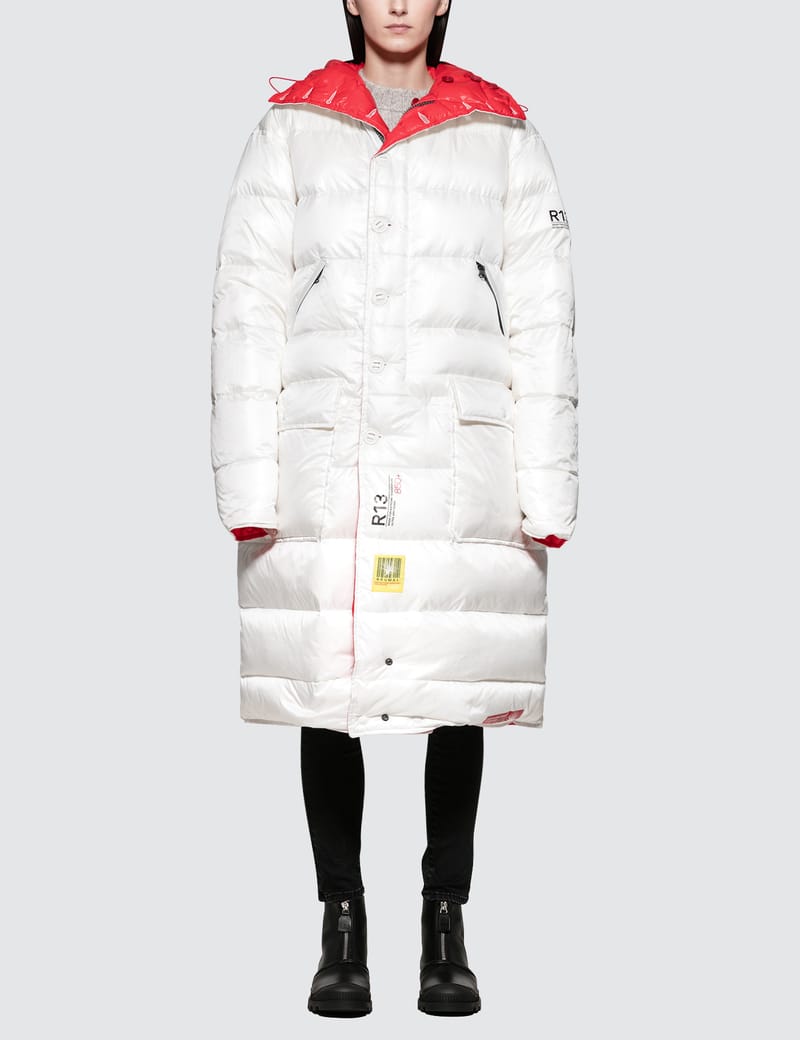 r13 long anorak puffer jacket