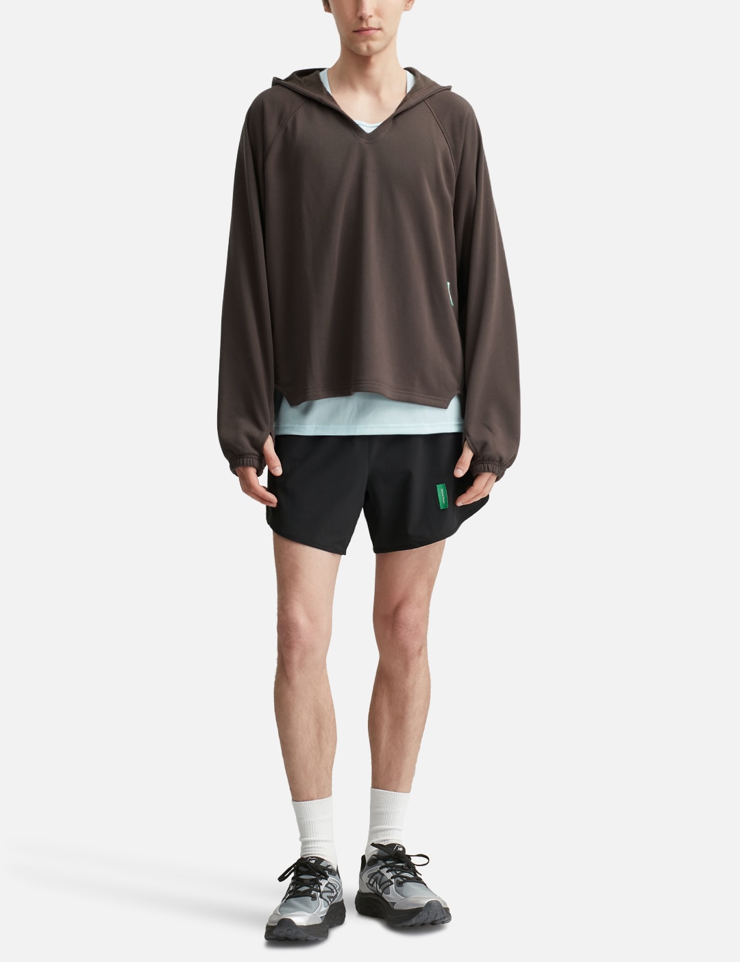 Open Neck French Terry Hoodie view 15