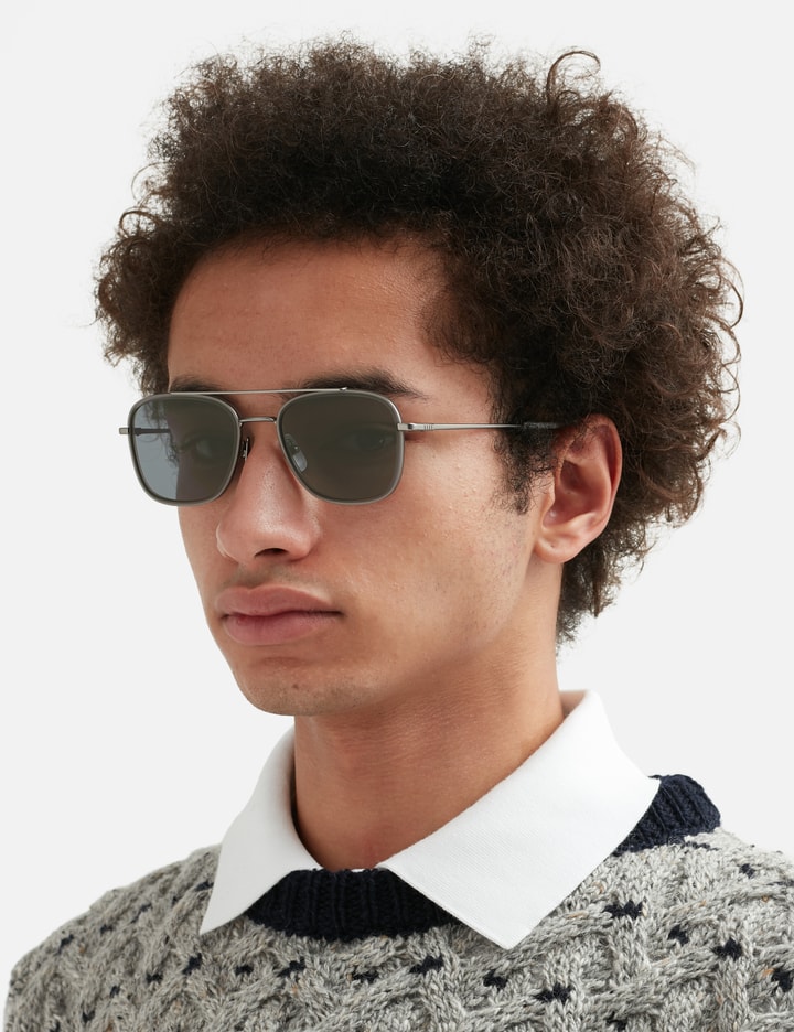 RECTANGULAR AVIATOR SUNGLASSES IN ACETATE AND TITANIUM Placeholder Image