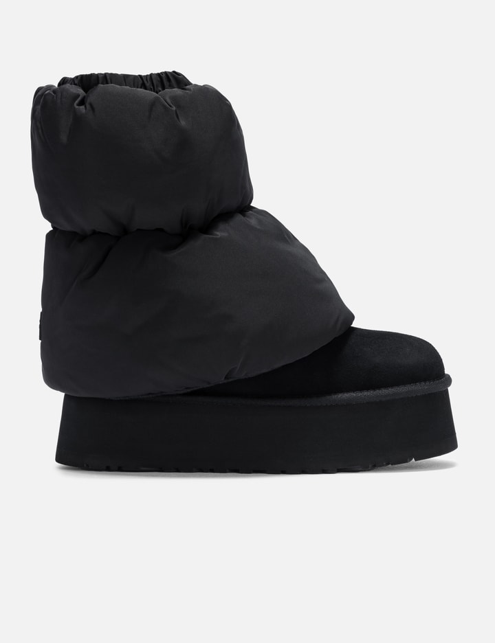 Ugg Classic Mini Dipper Puffer Suede Ankle Boots In Black