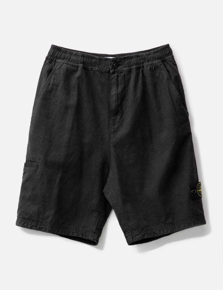 Stone Island Lino Nylon Tela-tc Bermuda Shorts In Black