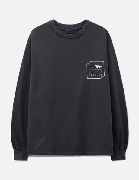 메종 키츠네 Maison Kitsuné X Kuro Faded Black Long Sleeve Tee