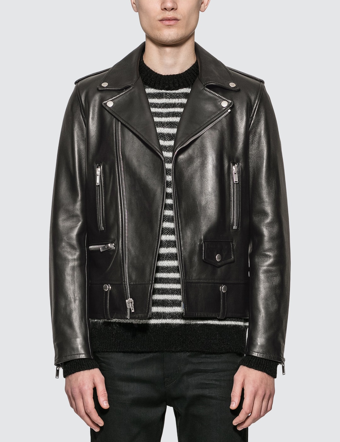 Saint Laurent Motorcycle Leather Jacket HBX