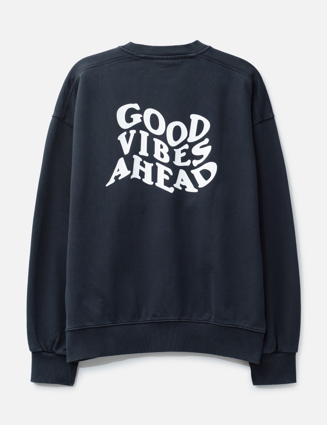 "Good Vibes Ahead Black Washed" Crewneck view 7