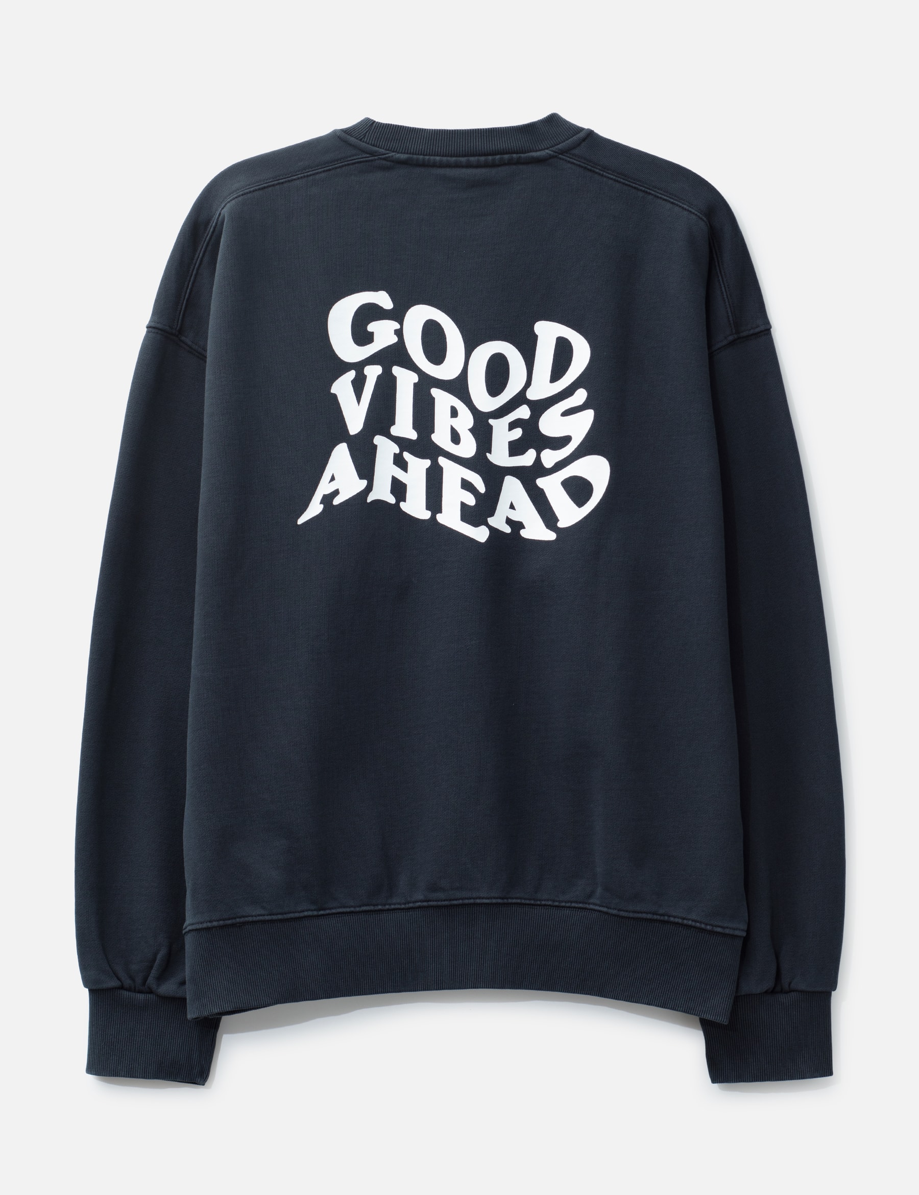 "Good Vibes Ahead Black Washed" Crewneck view 16