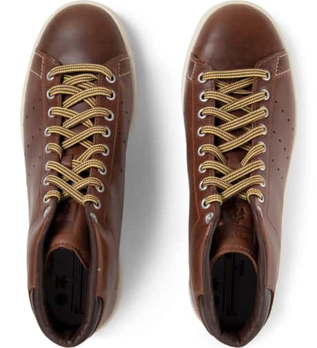 adidas Originals Brown MCN Stan Smith Mid 84-Lab Shoes HBX