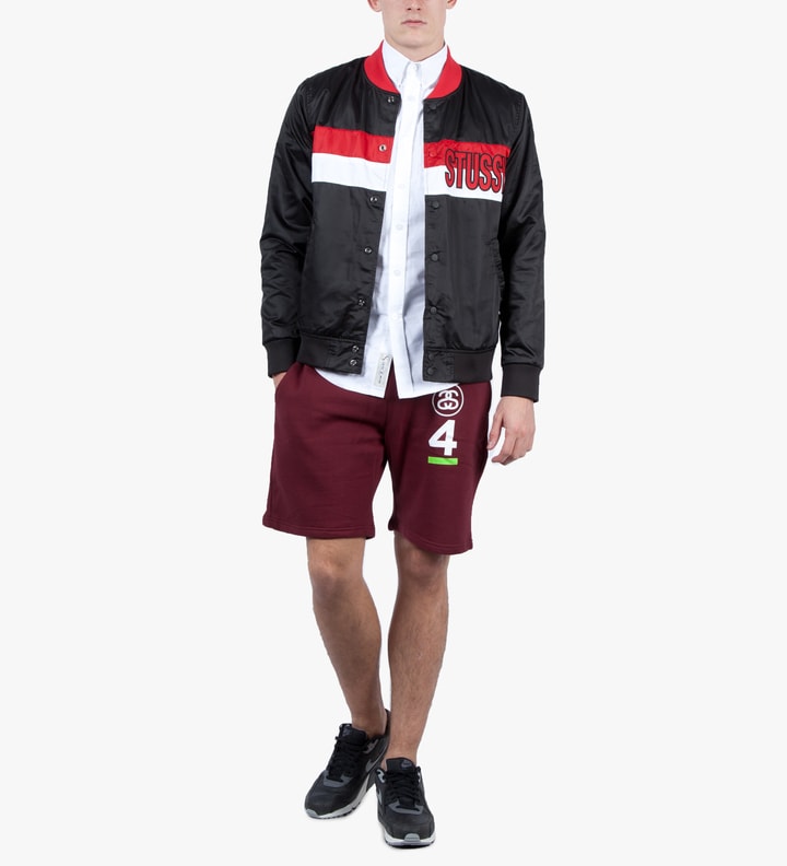 Stüssy Dark Red No.4 Stack Sweat Short