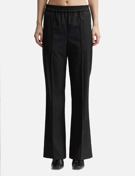 High waisted trousers in wool black - Loewe