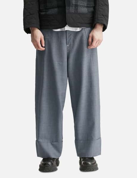 X Levi's Wool Pinstriped Wide Cropped Pants view 10