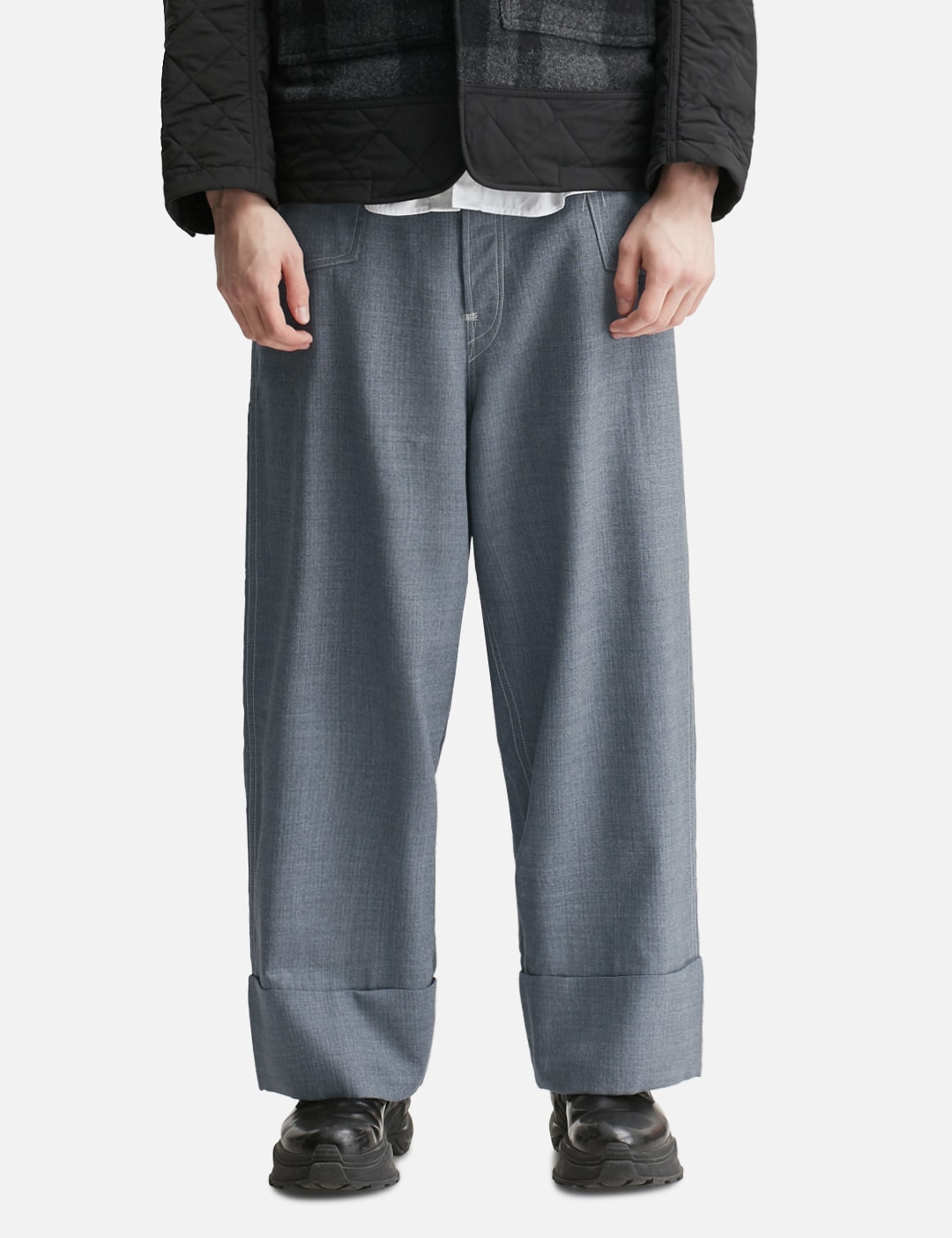 X Levi's Wool Pinstriped Wide Cropped Pants view 11