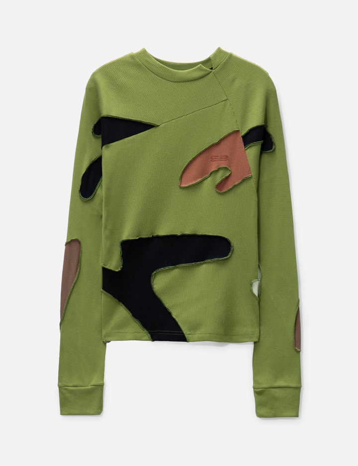 Spencer Badu Twisted Camo Long Sleeved T-shirt In Green