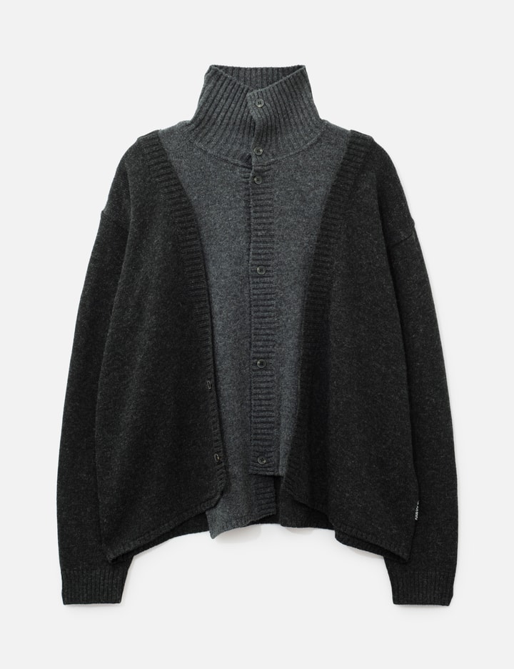 AJOBYAJO Double Layered Turtleneck Cardigan