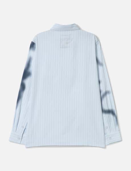 Blurry Face Airbrush Striped Button Up view 8
