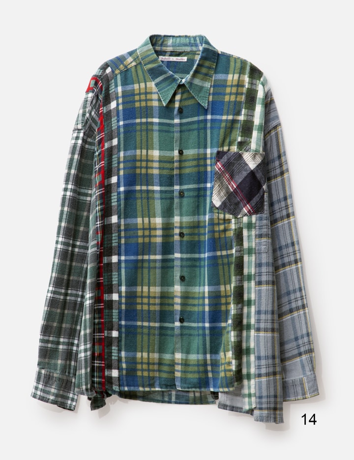 Shop Needles Flannel Shirt - 7 Cuts Wide Shirt In Multicolor