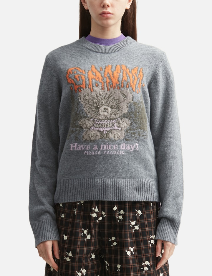 Ganni Graphic Wool Sweater Teddy