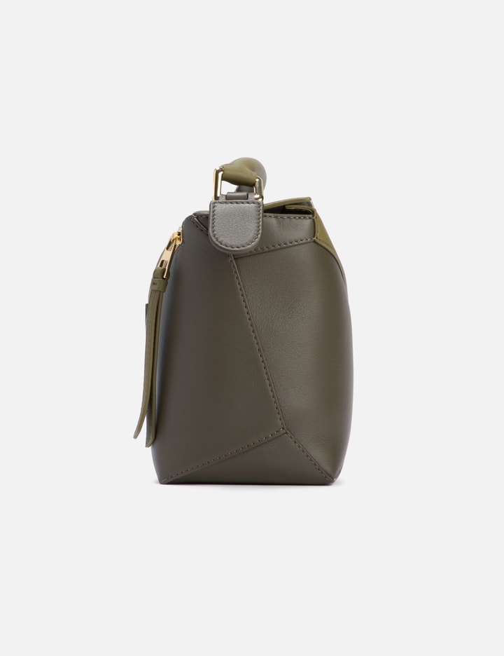 Shop Loewe Small Puzzle Bicolor Bag In Classic Calfskin In Green