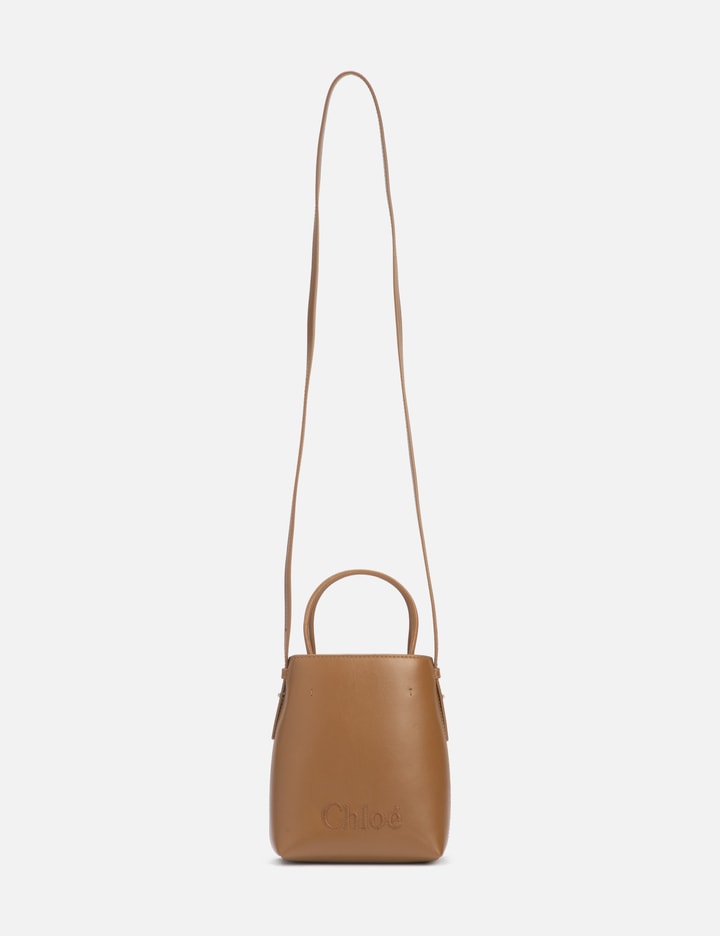 Chloé Sense Micro Leather Bucket Bag Caramel