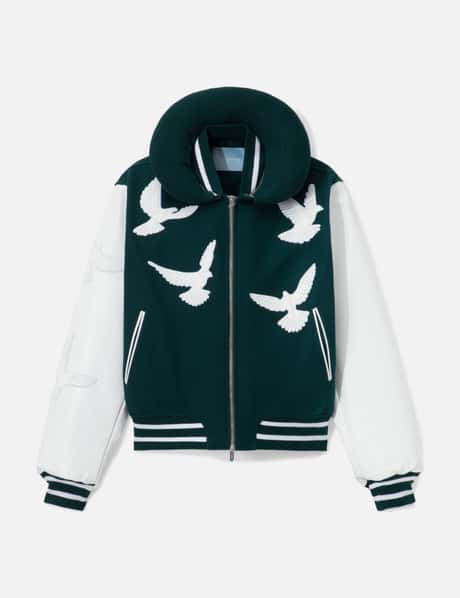 3.Paradis Flying Dove Pillow Neck Varsity Jacket