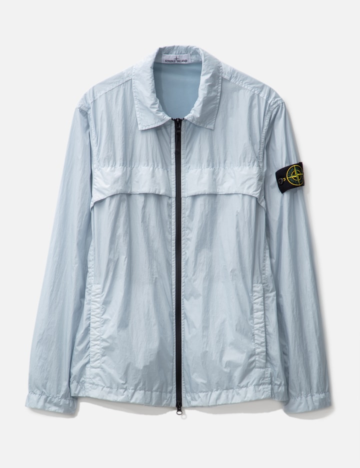 Stone Island Garment Dyed Crinkle Reps R-ny Overshirt In Blue