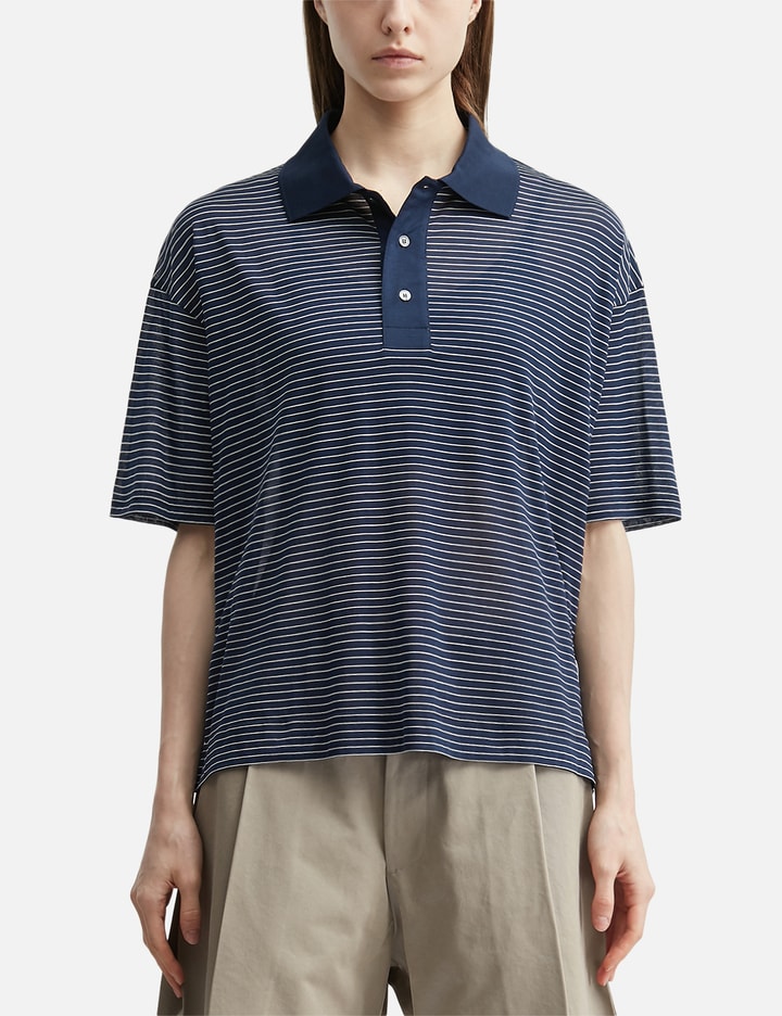 Ami Cotton Striped Ami De Coeur Polo