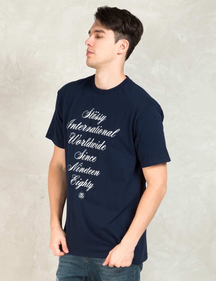 Navy International Script T-Shirt Placeholder Image