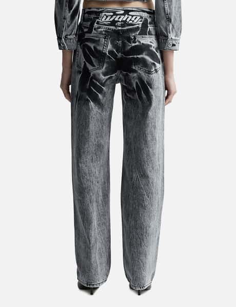 Blade Logo-Embroidered Ez Mid-Rise Wide-Leg Jeans view 9