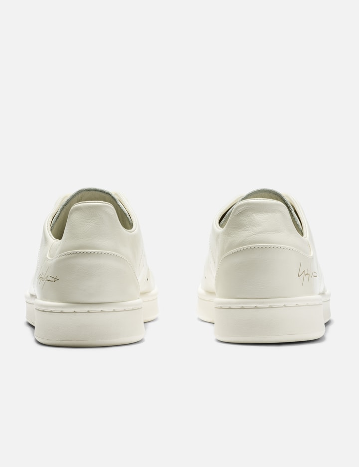 Y-3 White Leather Sneakers With Rounded Toe And Lace-up Closure