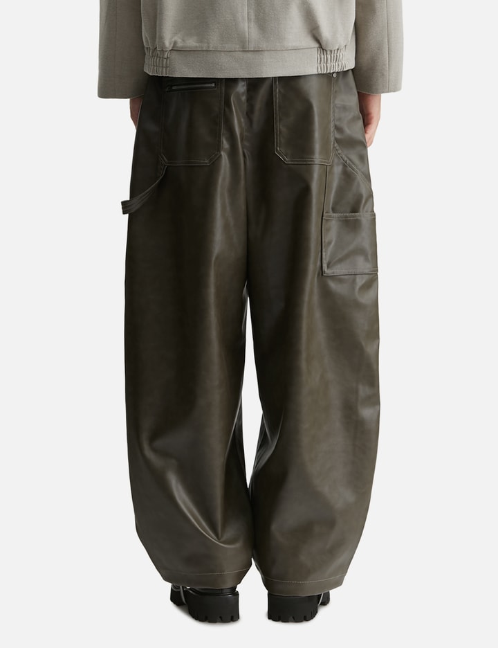 TEAM WANG design Reset Faux Leather Wide-Leg Trousers