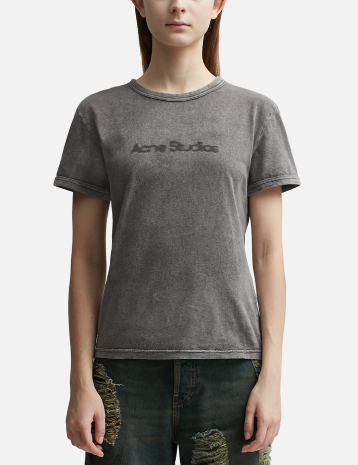 Shop Acne Studios Blurred Logo T-shirt In Grey