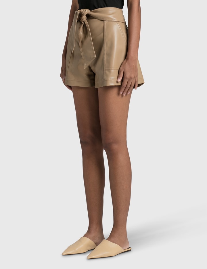 Mari Vegan Leather Tie Waist Shorts Placeholder Image