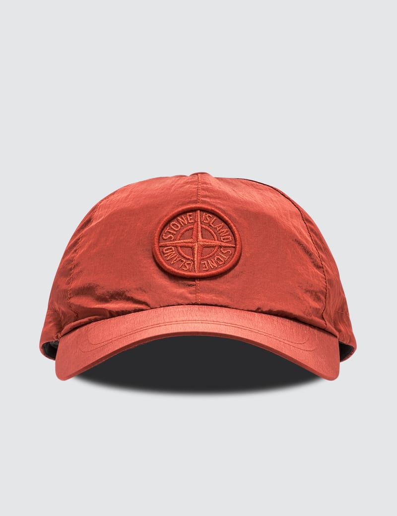 red stone island cap