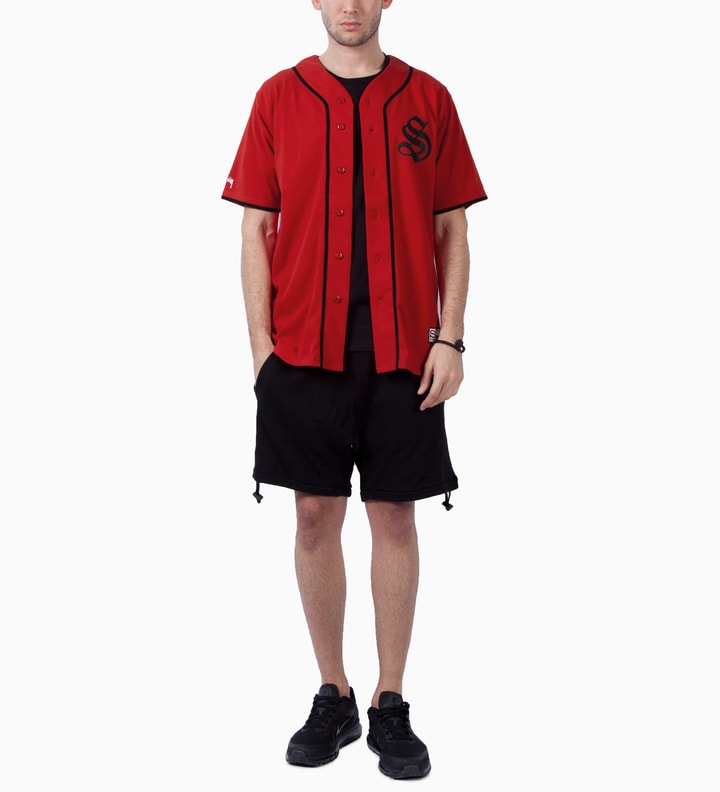Stüssy Red S Baseball Jersey Shirt