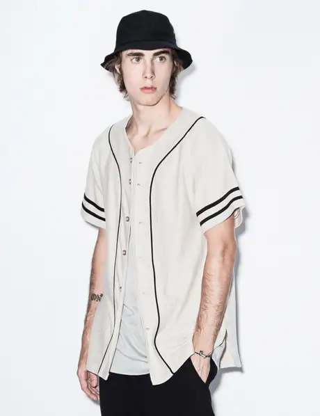 Raised By Wolves Raines Baseball Jersey Dark Herringbone