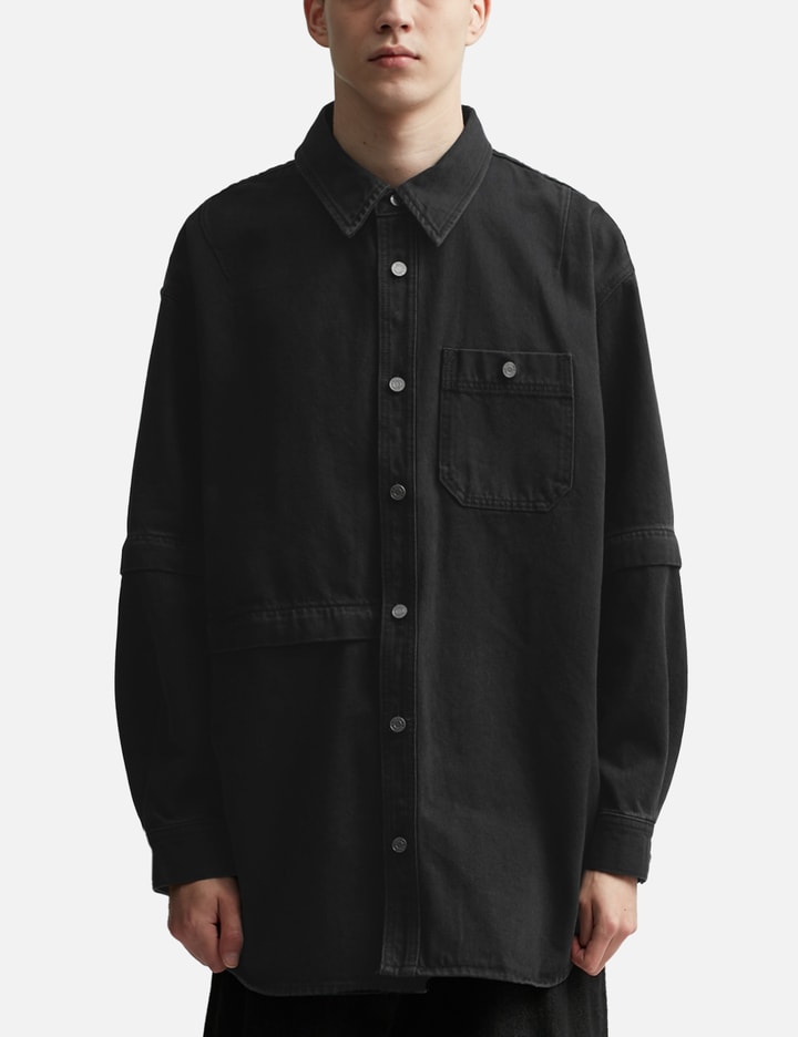 Asymmetric Detachable Denim Shirt Placeholder Image