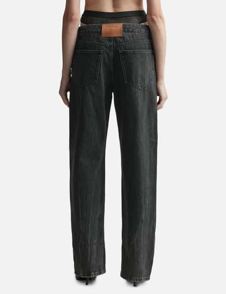 Pre-Styled Straight-Leg Slit-Hem Jeans view 9
