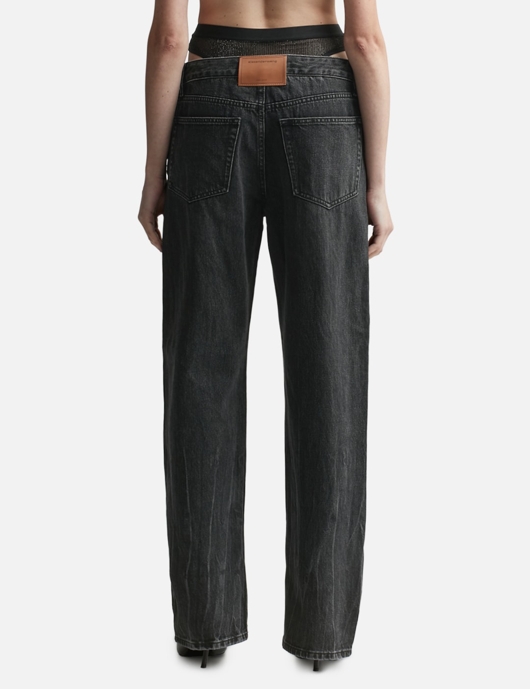 Pre-Styled Straight-Leg Slit-Hem Jeans view 10