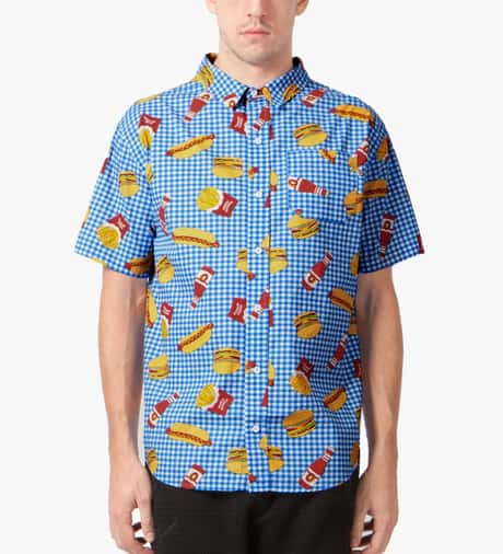 Odd Future - Blue Musty Burger S/S Woven Shirt | HBX Odd Future - Blue Musty Burger S/S Woven Shirt | HBX