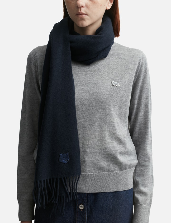 Maison Kitsuné Bold Fox Head Scarf In Blue