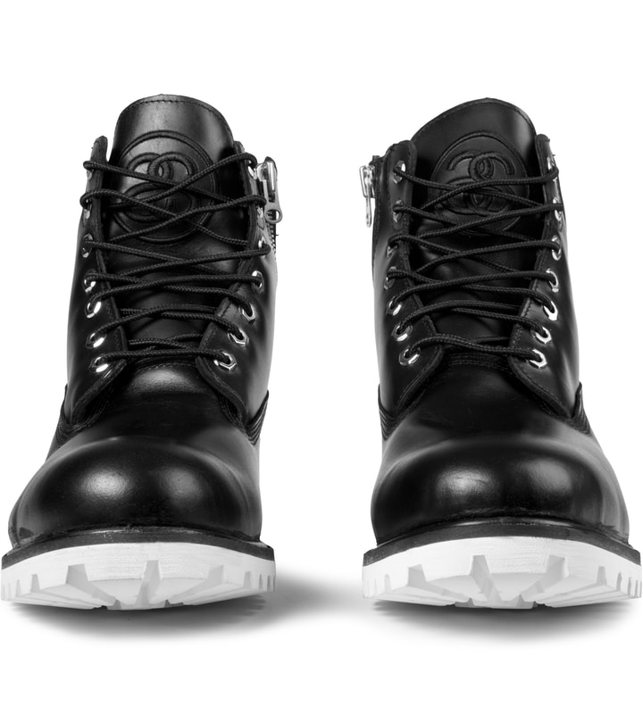 Black Timberland X Stussy Leather 6" Zip Boots Placeholder Image